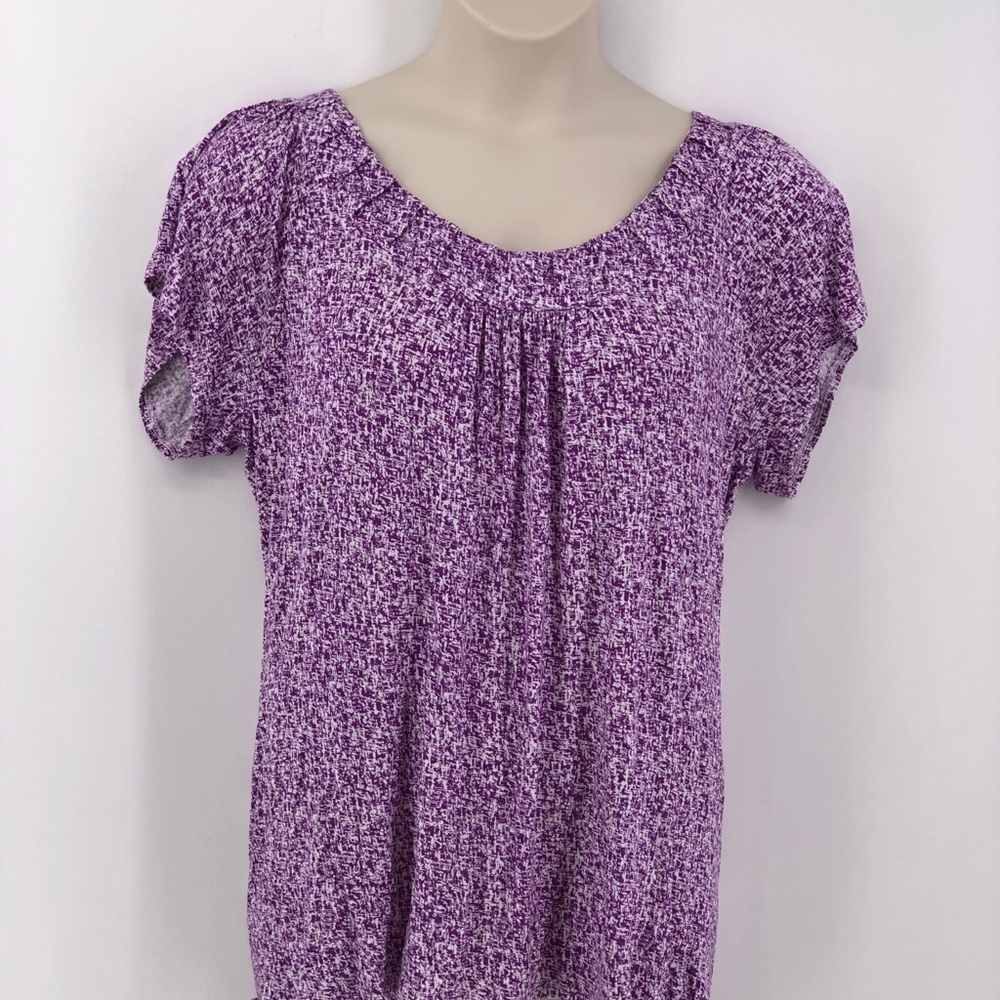 Covington  Purple/White Short Sleeve Top XL
